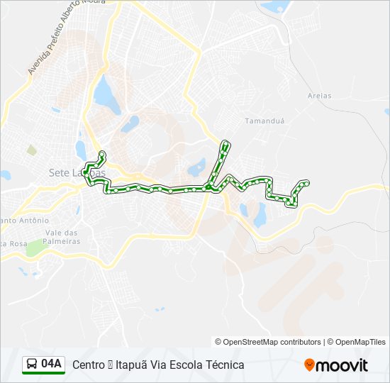 Mapa da linha 04A de ônibus