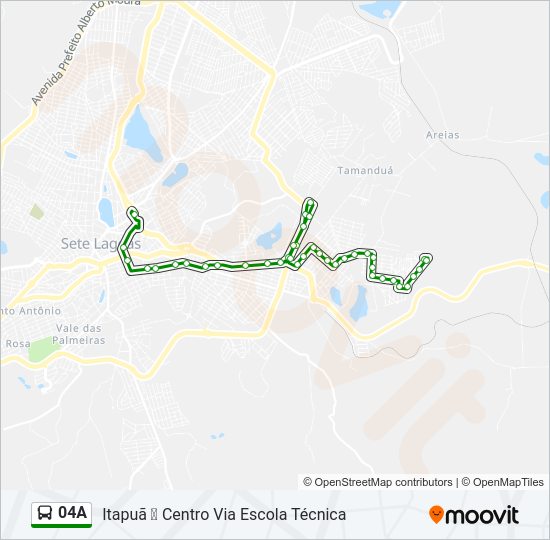 Mapa da linha 04A de ônibus