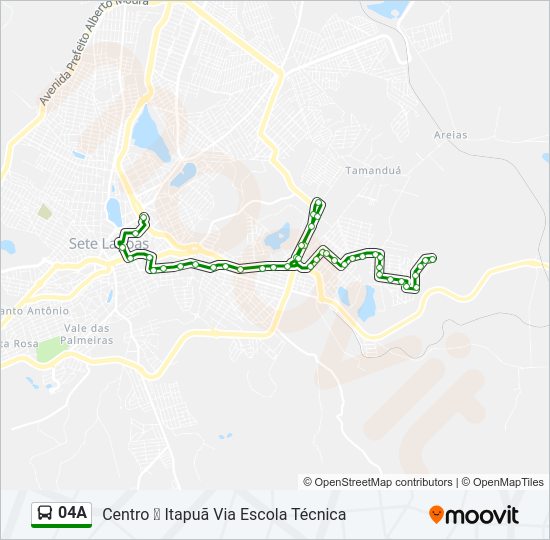 Mapa da linha 04A de ônibus