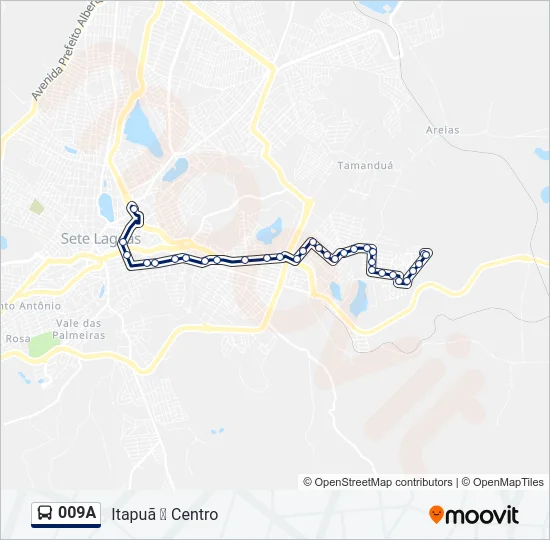 009A Bus Line Map