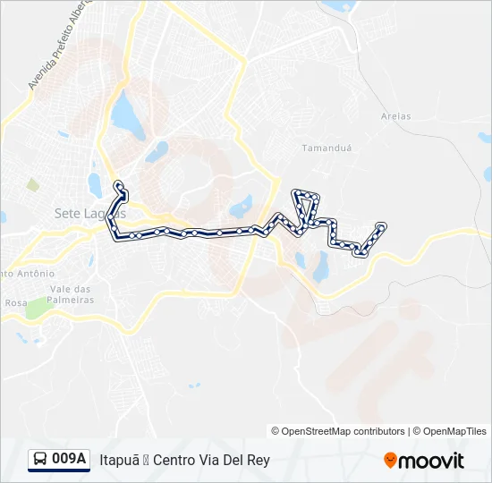 009A Bus Line Map