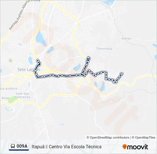 009A Bus Line Map