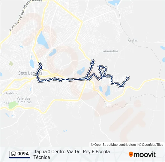 009A Bus Line Map