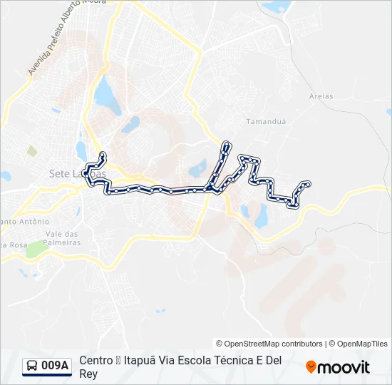 009A Bus Line Map