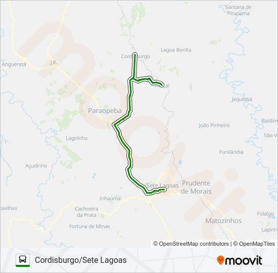 Mapa da linha SETELAGOANO 3166 de ônibus