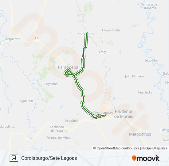 Mapa da linha SETELAGOANO 3166 de ônibus