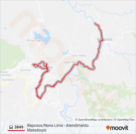 Mapa de 3849 de autobús