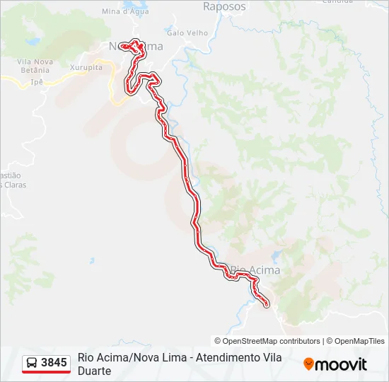 3845 Bus Line Map