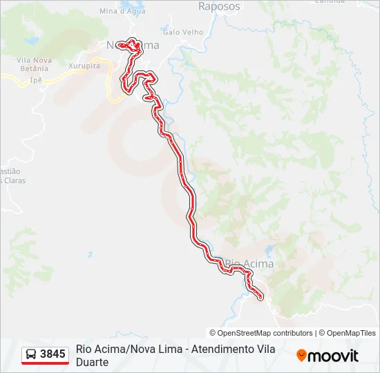 3845 Bus Line Map