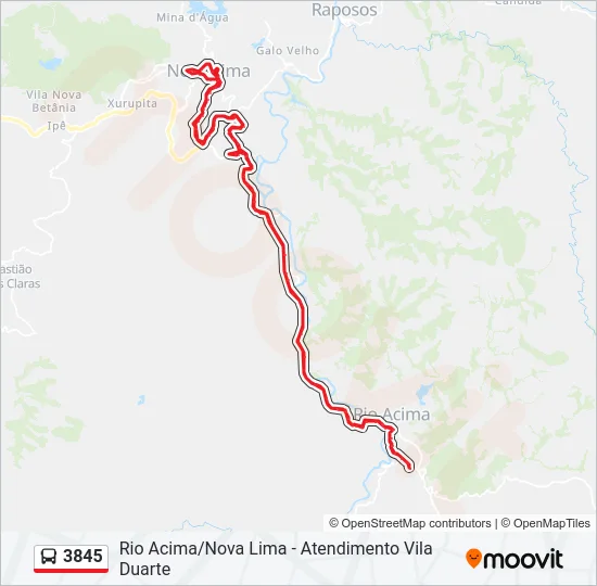 3845 Bus Line Map