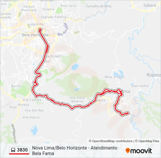 3830 Bus Line Map