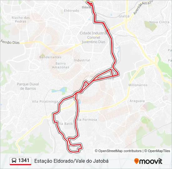1341 Bus Line Map