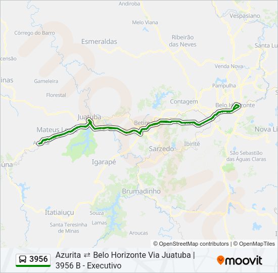 Mapa da linha 3956 de ônibus