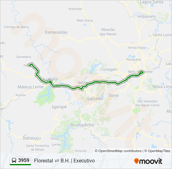 Mapa de 3959 de autobús