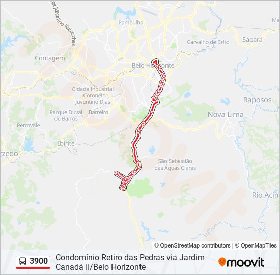 Mapa de 3900 de autobús