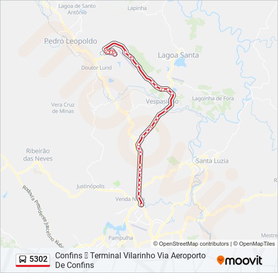 Mapa de 5302 de autobús