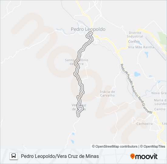 Mapa da linha 100 de ônibus
