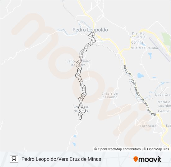 Mapa da linha 100 de ônibus