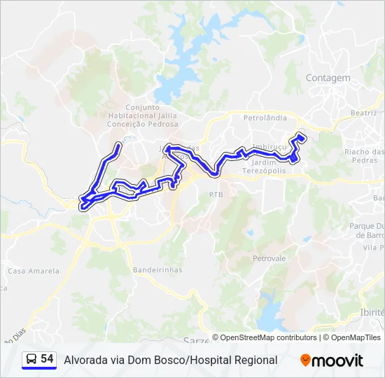 54 Bus Line Map