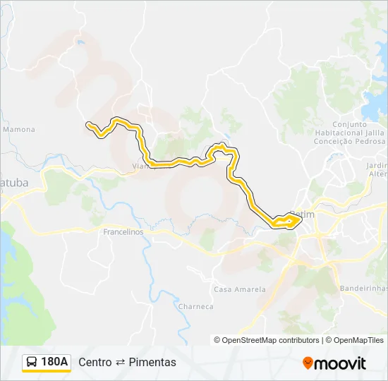 180A Bus Line Map