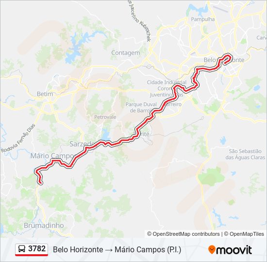 Mapa de 3782 de autobús