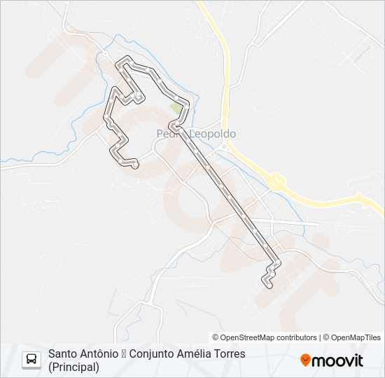 Mapa da linha 250 de ônibus