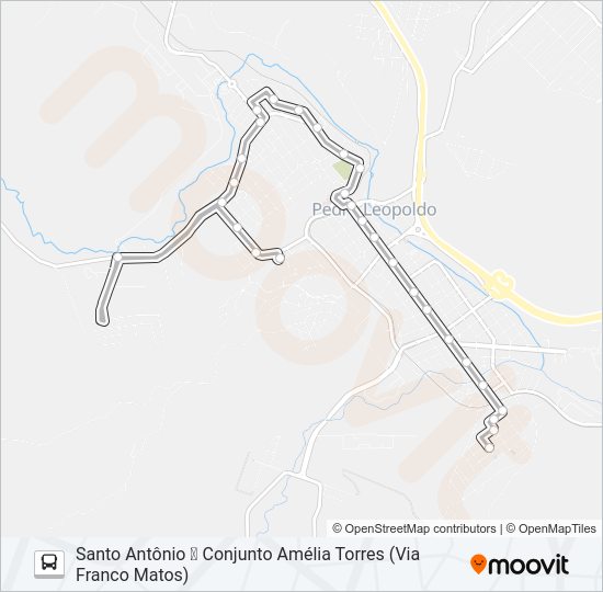 Mapa da linha 250 de ônibus