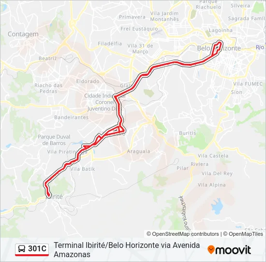 301C Bus Line Map