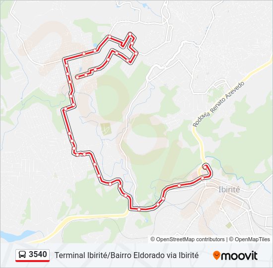 Mapa de 3540 de autobús