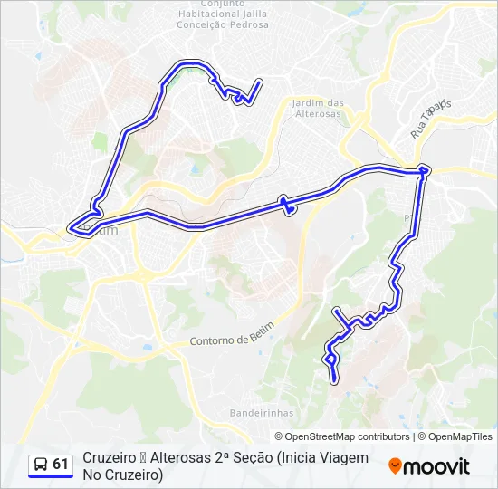 61 Bus Line Map