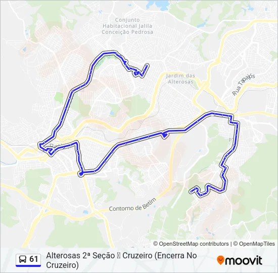 61 Bus Line Map