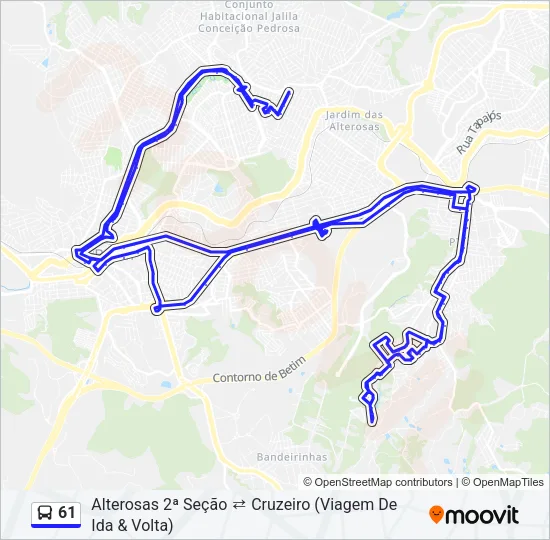 61 Bus Line Map