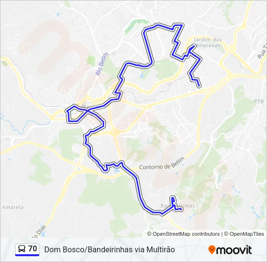 70 Bus Line Map