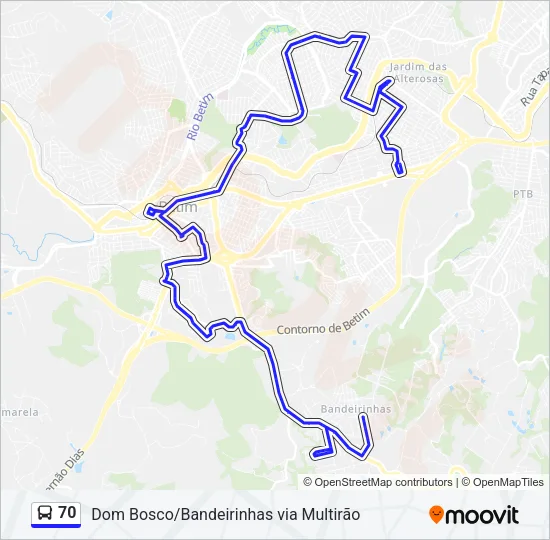 70 Bus Line Map