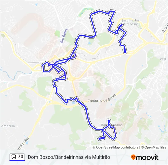 70 Bus Line Map
