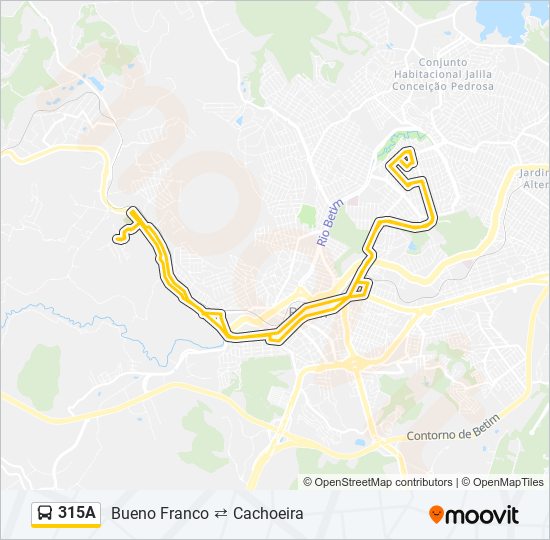 Mapa de 315A de autobús