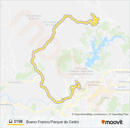 315B Bus Line Map