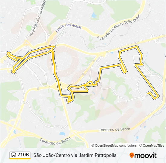 710B Bus Line Map