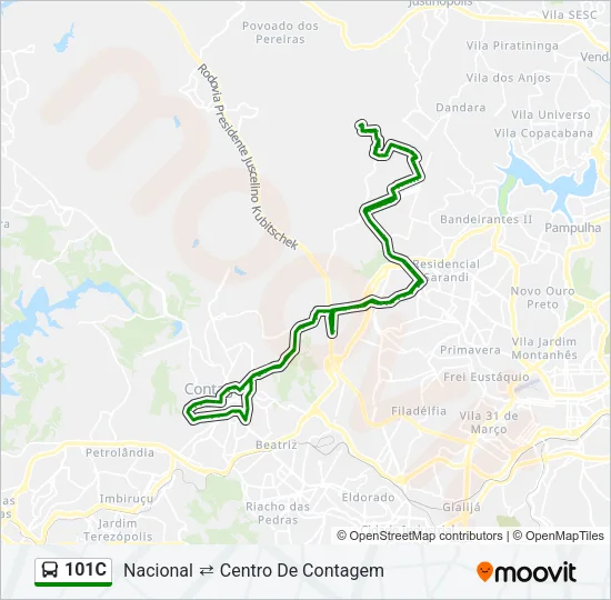 101C Bus Line Map