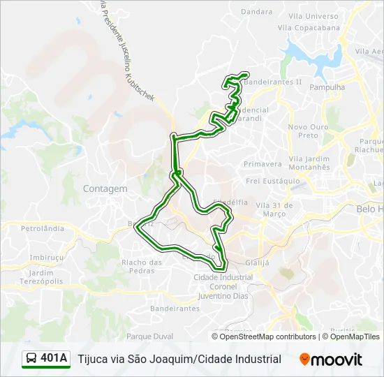 401A Bus Line Map