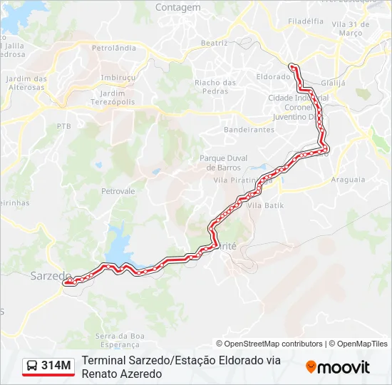 314M Bus Line Map