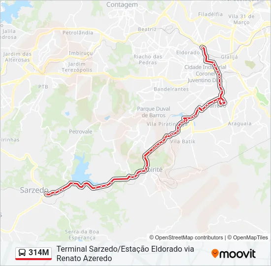 314M Bus Line Map