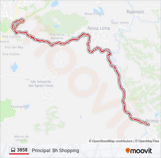 Mapa de 3858 de autobús