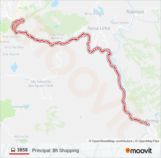 3858 Bus Line Map