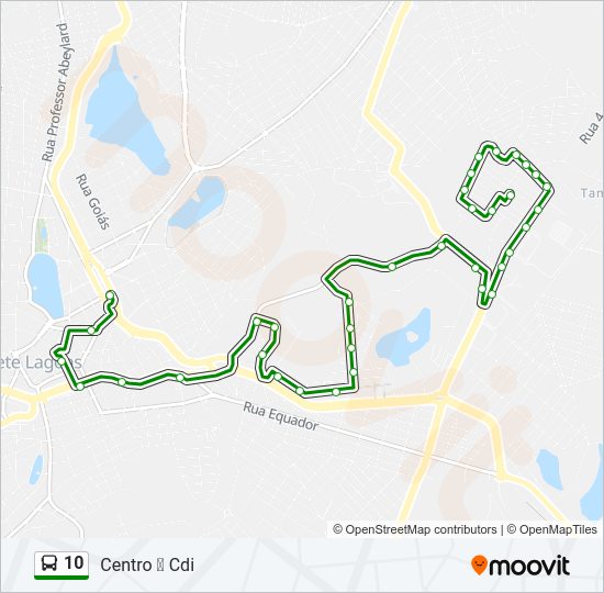 Mapa da linha 10 de ônibus