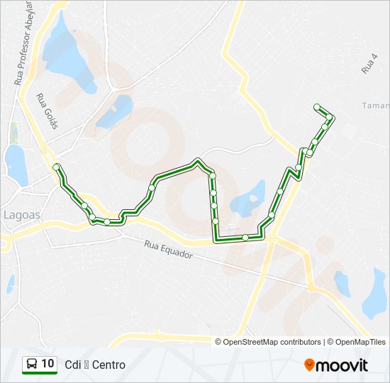 Mapa da linha 10 de ônibus