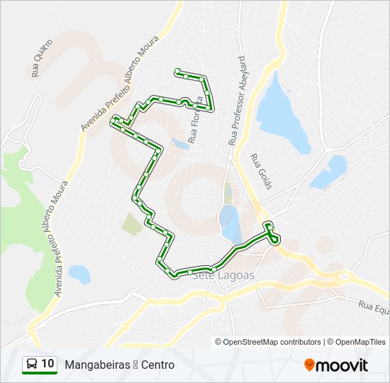 Mapa da linha 10 de ônibus