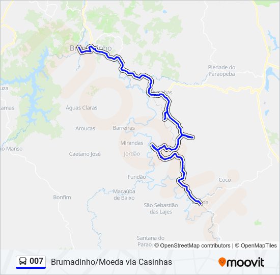 Mapa de 007 de autobús