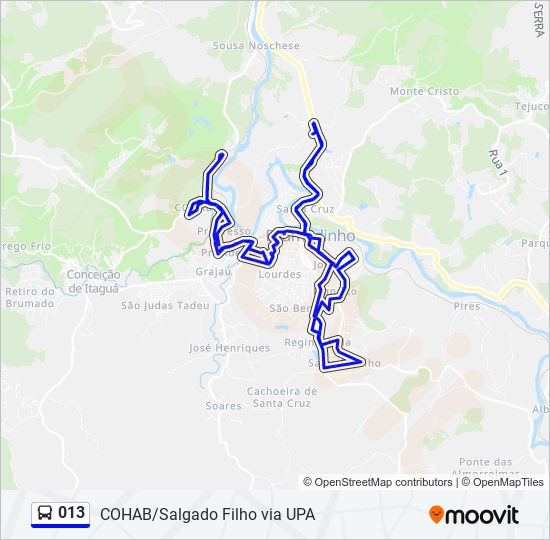 Rota da linha 013: horários, paradas e mapas - Cohab/Salgado Filho Via Upa  (Atualizado)