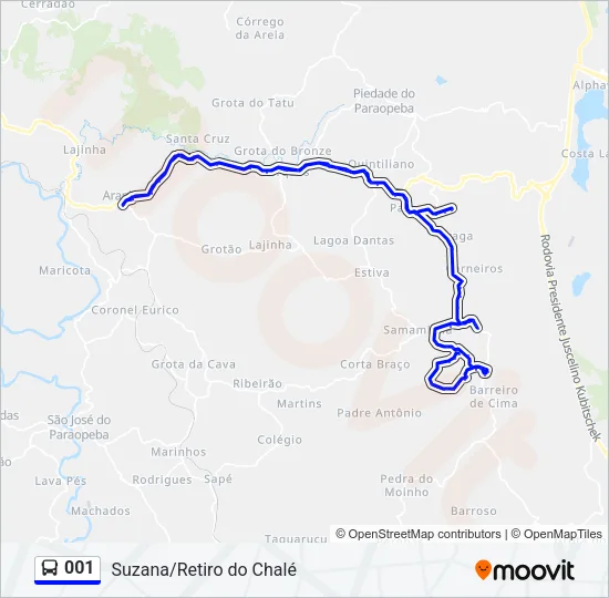 001 Bus Line Map
